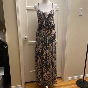 Phanuel Maxi Dress, Gray & Blush Print, Sz M